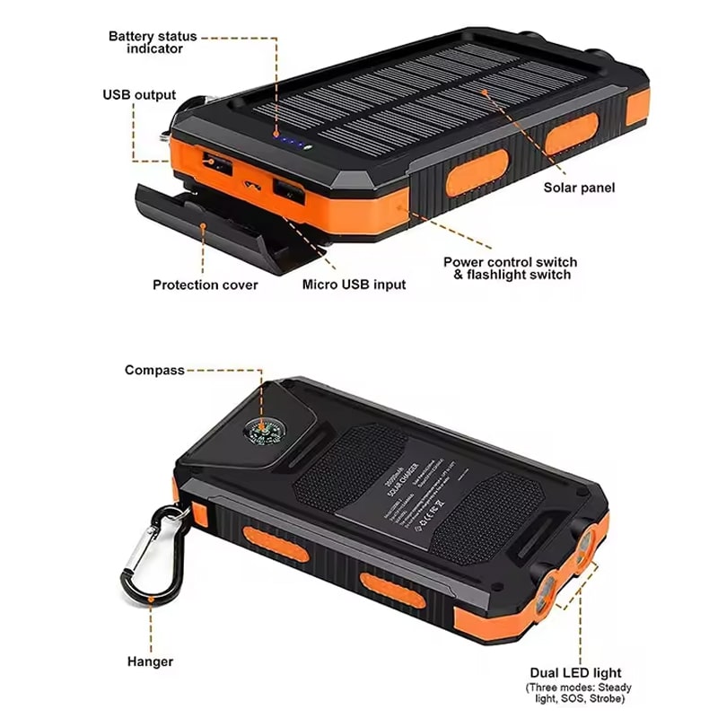 წყალგამძლე ფოვერბანკი 20000mAh OEM 2249
